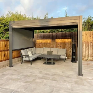4m x 3m Pergola + 4 Blinds + LED lights